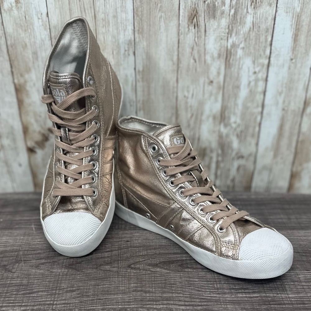 Gola Coaster Gold Metallic High Tops [S9711] - Picture 4 of 15